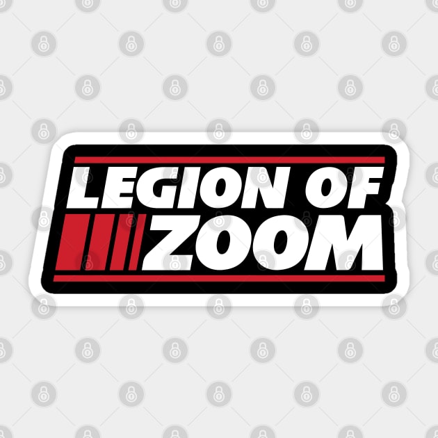 Legion of Zoom - Black Sticker by KFig21